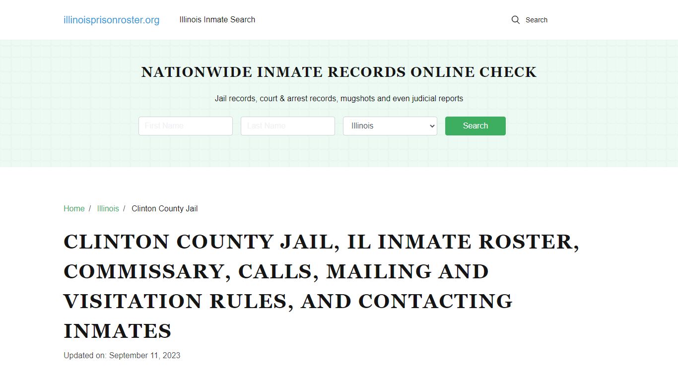 Clinton County Jail, IL Offender Search, Calls, Contacts